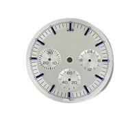 Générique 32,5 mm Blanc Bleu Grand Cadran de Montre chronographe Vert Lume adapté au boîtier Mouvement à Quartz VK63 Accessoires pièces Mod universels(A1 White Blue)