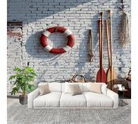 Générique 350x256 cm Seamless Join Easy Install Papier Peint Photo Motifs D'éLéMents Nautiques Durable Waterproof Removable Mural 200x140 Cm Blanc Papier Peint Anti-Stain Fresque Murale Grande