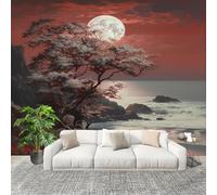 Générique 350x256 cm Seamless Join Easy Install Papier Peint Photo Peinture De Style Oriental Durable Waterproof Removable Mural 200x140 Cm Rouge Papier Peint Anti-Stain Fresque Murale Grande