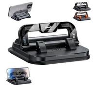 Générique 360° Dashboard Car Phone Holder with Strong Suction Cup, 2-in-1 Adjustable Viewing Angles Dashboard Mount with Hidden Emergency Contact Number Plate, Anti-Slip Holder for All Phones (Black)