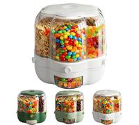 Générique 360° Rotating Candy Dispenser 6 Compartments, Candy Dispenser 360° Rotating, Christmas Candies Dispensers, One-Button Dispensing for Snacks, Candies, Coffee Beans, Rice, Grain (White,L)