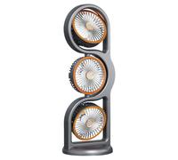 Générique 360 Rotating Cooling Table Fan - 5 Mode 360 Rotating with Light | Personal Cooling Bedside Fan | for Home Living Room Office Dorm Travel Outdoor Camping Fishing Beach Vacation