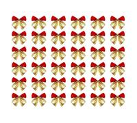 Générique 36PCS Christmas Cloth Ribbon Gift Bows, Wreath Gift Bows Vintage Holiday Ornaments for Christmas Tree Garland DIY Craft Wrapping Decor, with Twist Ties,Christmass Tree Bow