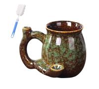 Générique 380ml Ceramic Coffee Cup - Hot Cold Beverage Drinking Mugs,Heat-Resistant Ergonomic Handle Drinkware,Ceramic Mug for Latte Juice Milk Tea Cocktail Whiskey (Green)