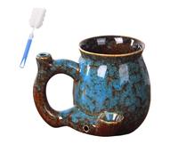 Générique 380ml Ceramic Coffee Cup - Hot Cold Beverage Drinking Mugs,Heat-Resistant Ergonomic Handle Drinkware,Ceramic Mug for Latte Juice Milk Tea Cocktail Whiskey (Light blue)