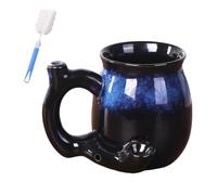 Générique 380ml Ceramic Coffee Cup - Hot Cold Beverage Drinking Mugs,Heat-Resistant Ergonomic Handle Drinkware,Ceramic Mug for Latte Juice Milk Tea Cocktail Whiskey (Dark blue)