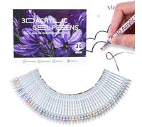 Générique 3d Acrylic Gel Pen, 1.0mm Quick-Drying Marker, 150mm/5.91in Long Smooth Ink, 36-Color Set, Glass/ceramic/wood/paper/cloth Stationery for Drawing Craft Scrapbook Journal