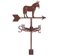 Générique 3D Animal Metal Weathervane Donkey Decoration,Weather Vane Direction Indicator Roof Decoration Accessories,Easy Install on Roof, Yard, Garden Cupola,Outdoor Lawn,Bronze,Donkey~A