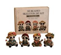 Générique 3D Beaded Skeleton Kit, Tiny Skeleton Figure Bead Making DIY Kit, 3D Handmade Skull Ornament Beading Kits for Adults Beginners Halloween