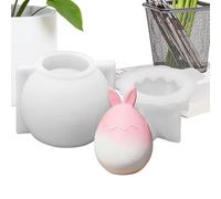 Générique 3D Bunny Ear Mold, Silicone Egg Casting Mold, Chocolate Candy Soap Wax Resin Form for DIY Desserts Crafts, Holiday Birthday Party Supplies for Office Home Apartment School Use