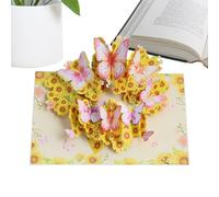 Générique 3D Butterfly and Flower Valentine's Card - Vintage Wedding and Greeting Card, Romantic Blessings for Family Friends, Mother Daughter Holiday Gear, Special Occasions Stationery