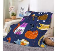 Générique 3D Chat Couverture en Flanelle Microfibre Doux Chaud Léger et Confortable Cartoon Chat Couvertures de Canapé et Couvre Lits pour Adultes 180x220 cm（Style 137-10）