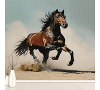 Générique 3D Cheval Sauvage Nature Photo Papier Peint 400x280 cm, Courant dans le Désert Wallpaper Poster, Animaux PVC Stickers Muraux Pour Chambre Salon Cuisine Décoration Murale