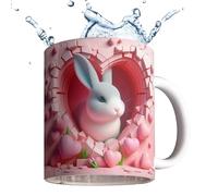 Générique 3D Coffee Mug - Coffee Mug | Easter 3D Rabbit Ceramic Cup,Animal Mugs with Large Caliber, Easter Party Supplies for Men Women Boys and Girls gift that will impress your loved on any