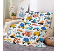 Générique 3D Excavatrice Couverture en Flanelle Microfibre Doux Chaud Léger et Confortable Cartoon Camion Couvertures de Canapé et Couvre Lits pour Adolescents et Adultes 150x200 cm（Style 132-14）