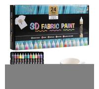 Générique 3D Fabric Paint, 24 Color Permanent Textile Paint Set, 30ML Waterproof Craft Dye For Adults And Kids, Ideal For Canvas Wood Hat Clothing Glass And Decoration, 0.83x4.84 In