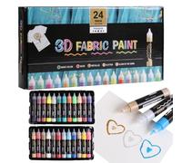 Générique 3d Fabric Paint Set, 30ml Waterproof Textile Colors, Permanent Painting Kit for Adults and Kids, Use on Canvas, Glass, Clothing, Hat, Wood, Craft Decoration, 0.83x4.84 Inches