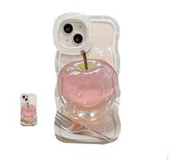 Générique 3D Fruit Pattern Hard Case with, Forubom Fruit Pattern Transparent Phone Case for iPhone, Equipped with Lanyard and Double Stand, Suitable for iPhone 16 (for iphone 14,Clear)