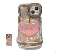 Générique 3D Fruit Pattern Hard Case with, Forubom Fruit Pattern Transparent Phone Case for iPhone, Equipped with Lanyard and Double Stand, Suitable for iPhone 16 (for iphone 14 promax,Black)
