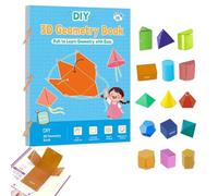 Générique 3D Geometrie Leerboek,Pull String 3D Geometry Learning Book,Teach Volume & Surface Area Formulas,nteractive Pull-String Geometry Learning Kit with 15 Pop-Up Models,Volume & Area Exploration