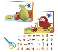 Générique 3D Handmade Origami Book, Easy Handmade Craft 3D Paper Models, Fun DIY Paper Craft Kit for Home Decor, Bookshelf Decoration (Animal Fruit)