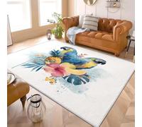 Générique 3D Imprimés Tapis Aquarelle Fruit Perroquet Poil Ras Doux Lavable en Machine Antidérapant Blanc Tapis Salon Chambre Coucher Salle à Manger D'intérieur Paillasso Moderne 140x200 cm