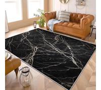 Générique 3D Imprimés Tapis Motif Marbré Classique Poil Ras Doux Lavable en Machine Antidérapant Noir Et Blanc Tapis Salon Chambre Coucher Salle à Manger D'intérieur Paillasso Moderne 120x180 cm