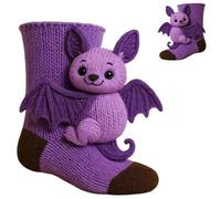 Générique 3D Knit Animal Socks,Hand Crocheted Animal Hug Socks,Cute Plush Animals Pattern Warm Winter Sock,Double Layer Christmas Sock (B)