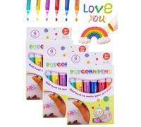 Générique 3D Magic Popcorn Pens, 12PCS Puffy Bubble Relief Art Pens for DIY Card (6pc-3set)