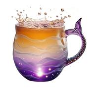 Générique 3D Mermaid Tail Glass Cup - Decorative Embossed Drinkware Mug, Elegant Beverage Container Design, Heat Safe Glass Structure, Artistic Fantasy Style Drink Vessel | Apartment