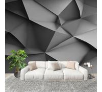 Générique 3D Moderne Art Photo Papier Peint 350x256 cm 3d GéOméTrie Abstrait Papier Peint Panoramique Poster Geant Mural Fresque Murale intissé Gris Salon Chambre D'enfant Fond TV Décor