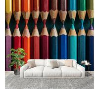 Générique 3D Moderne Art Photo Papier Peint 350x256 cm Gros Plan D'Un Motif Au Crayon Papier Peint Panoramique Poster Geant Mural Fresque Murale intissé Couleur Salon Chambre D'enfant Fond TV Décor