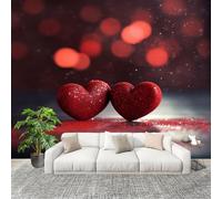 Générique 3D Moderne Art Photo Papier Peint 400x280 cm 3d Romantique ThèMe Du CœUr Papier Peint Panoramique Poster Geant Mural Fresque Murale intissé Rouge Salon Chambre D'enfant Fond TV Décor