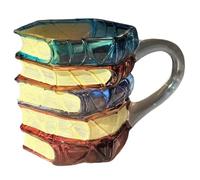Générique 3D Novelty Mug, Painted Glass Drinkware, 4.72x3.15x3.15 inches 12oz Cup with Handle, Sturdy Ceramic Coffee Cup, Book Lover Gift with Creatives Design, Coffee Mug for Home and Offices