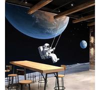 Générique 3D Panoramique Murale 400x280cm Astronaute papier peint chambre adulte Univers Galaxie Impression murale en toile à l’huile, sans joint, parfaite pour espace de lecture ou bibliothèque