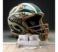 Générique 3D Panoramique Murale Casque De Football 3D, Papier Peint Panoramique Université Du Footballdécoration Murale Chambre Enfant Transforme Votre Pièce Solution Rénovation Rapide 450X315cm