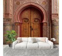 Générique 3D Panoramique papier peint Photo Architecture BohèMe Papier Peint Intissé Amovible 200x140 cm Brun Décoration Fresque Murale Pour Salon Chambre Enfant Chambre