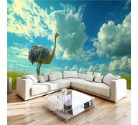 Générique 3D Papier Peint Autruche Nature Animal Panoramique intissé Murale Papier Peint xxl Fresque Murale Moderne Peinture Murale Décorative pour Salon Chambre 500x280 10yf286