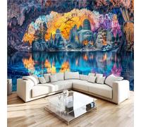 Générique 3D Papier Peint Grottes Royaumes Cachés Panoramique intissé Murale Paysage Papier Peint xxl Fresque Murale Moderne Peinture Murale Décorative pour Salon Chambre 366x254 9yf53