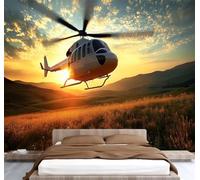 Générique 3d Papier Peint Intissé Hélicoptère Panoramique Photo Poster Mural 300x210 Coucher De Soleil DéCoration Revetement Murale Fresque Pour Salon Et Chambre Couloir Restaurant 1f44
