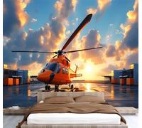Générique 3d Papier Peint Intissé Hélicoptère Panoramique Photo Poster Mural 500x280 Coucher De Soleil DéCoration Revetement Murale Fresque Pour Salon Et Chambre Couloir Restaurant 1f41