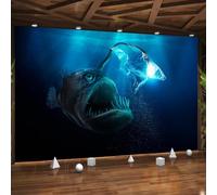 Générique 3d Papier Peint Intissé Poisson-lanterne Panoramique Photo Poster Mural 500x280 Animaux Sous-marins DéCoration Revetement Murale Fresque Pour Salon Et Chambre Couloir Restaurant3f35