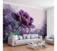 Générique 3D Papier Peint Murale Motif Floral roses viol tes Papier Peint Panoramique Mural Affiche Géante Décoration Pour Salon TV Fond Chambre D'Enfant Décoration 400 x 280 cm Romantique rêveur