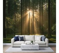 Générique 3D Papier Peint Murale Motif Forêt Mousse Papier Peint Panoramique Mural Affiche Géante Décoration Pour Salon TV Fond Chambre D'Enfant Décoration 150 x 105 cm