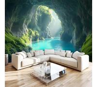 Générique 3D Papier Peint Panoramiqu Grottes Ruisseaux 3D intissé Murale Nature Royaume Caché Papier Peint xxl Fresque Peinture Murale Décorative pour Salon Chambre 200x140 19f357