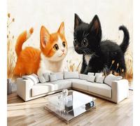 Générique 3D Papier Peint Panoramiqu Les Chats Sont Mignons Panoramique intissé Murale Style Doux Guérisseur Papier Peint xxl Fresque Murale Peinture Décorative pour Salon Chambre 300x210 26f51