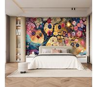 Générique 3D Papier Peint Panoramiqu Vintage Fleurs Arbres 3D intissé Murale Style Européfloral Papier Peint xxl Fresque Peinture Murale Décorative pour Salon Chambre 200x140 29f399
