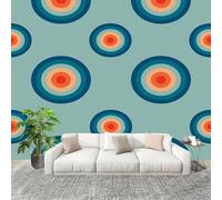 Générique 3D Papier Peint Panoramique 250x175cm Imprimé à Pois Simple Tissus Non Tissés Murale Poster Bleu-Vert Murale pour Salon Adulte Chambre d'enfants Étude Décoration