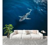 Générique 3D Papier Peint Panoramique 250x175cm OcéAn Animaux Requin Tissus Non Tissés Murale Poster Bleu Murale pour Salon Adulte Chambre d'enfants Étude Décoration