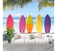 Générique 3D Papier Peint Panoramique 250x175cm ThèMe De Planche De Surf De Plage Tissus Non Tissés Murale Poster Bleu Murale pour Salon Adulte Chambre d'enfants Étude Décoration